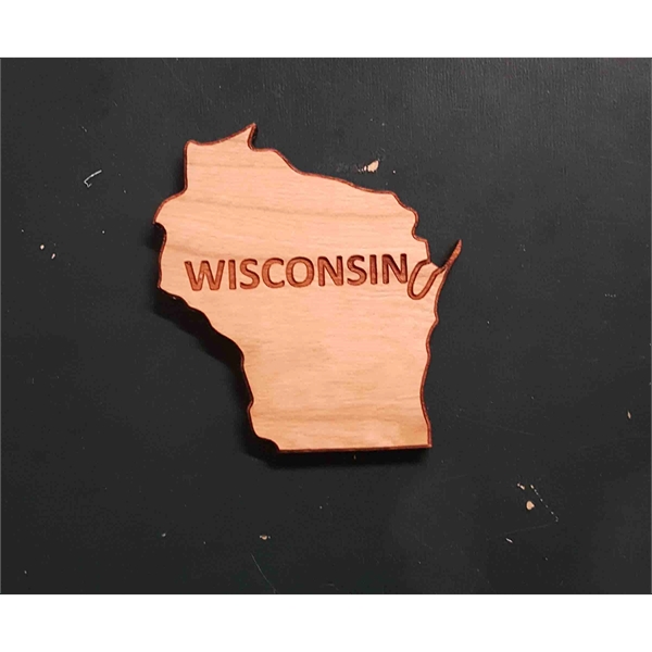 2" hardwood magnets featuring the shape of the State of Wisconsin;... from ASI 92531 Unique Custom Products / UCP