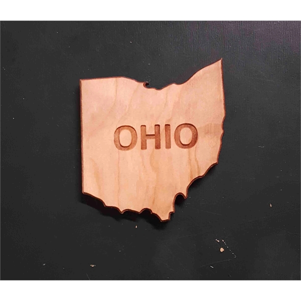 2" hardwood magnets featuring the shape of the State of Ohio;... from ASI 92531 Unique Custom Products / UCP