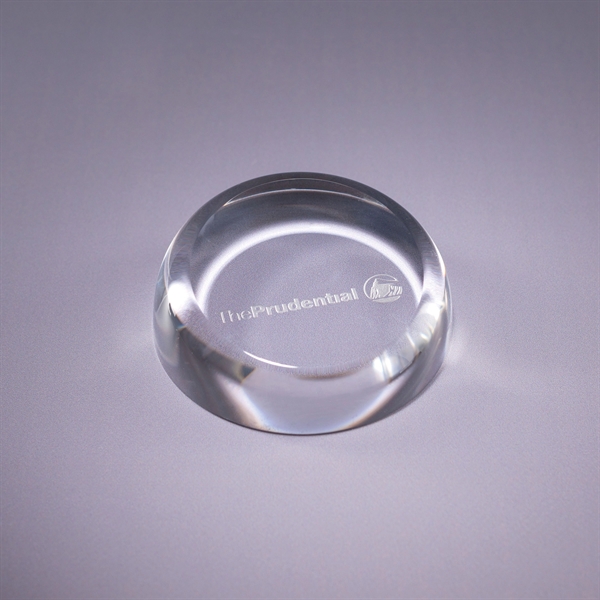 Heavy optic crystal paperweight with slanted top, deep etch imprint on... from ASI 62985 J. Charles