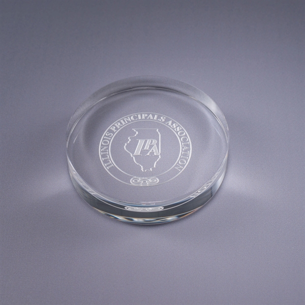 3.5" x 0.75" optic crystal paperweight with your choice of a... from ASI 62985 J. Charles