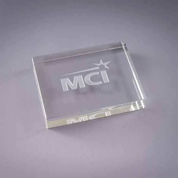 3" x 4" rectangular-shaped paperweight made of optic crystal with deep... from ASI 62985 J. Charles