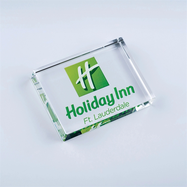 3" x 4" rectangular-shaped paperweight made of optic crystal with deep... from ASI 62985 J. Charles