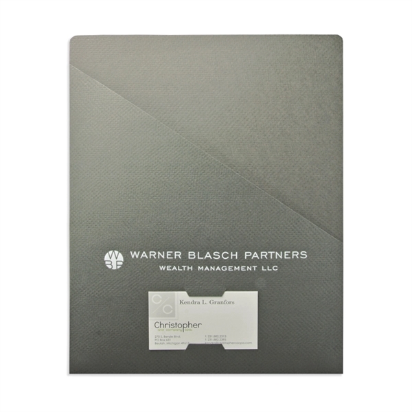 Foil Stamped Angled Pocket Page Folder Group D Linen 9" x... from ASI 32050 Admore / Admore®