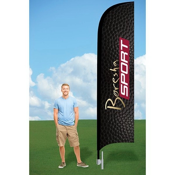 12 foot customizable logo polyester promo flag with carbon-fiber ground stake.... from ASI 30442 Above & Beyond Advertising Products / PromoAdLine