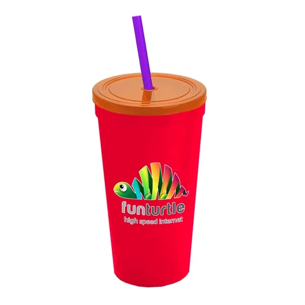 24 Oz. Stadium Cup With Straw And Lid... from ASI 40480 Koozie Group
