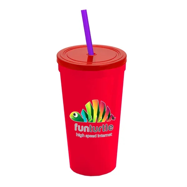 24 Oz. Stadium Cup With Straw And Lid... from ASI 40480 Koozie Group
