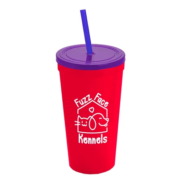 24 Oz. Stadium Cup With Straw And Lid... from ASI 40480 Koozie Group