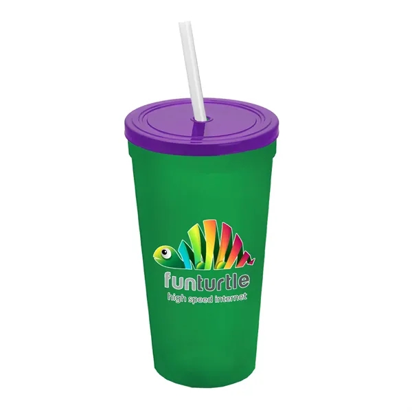24 Oz. Stadium Cup With Straw And Lid... from ASI 40480 Koozie Group