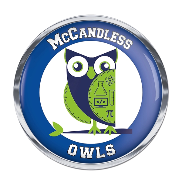 Chrome stock shape shiny metallic auto emblem that's like a hood... from ASI 66390 LarLu