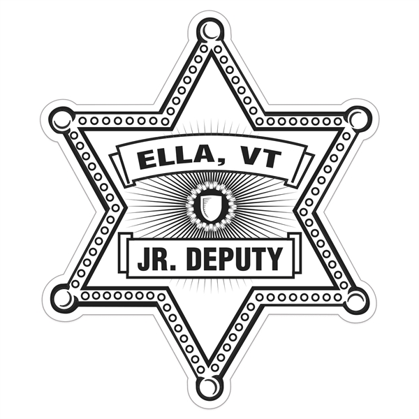 Sheriff Star Paper Lapel Sticker On Roll.... from ASI 56950 Gill Studios Inc / Gill-Line®