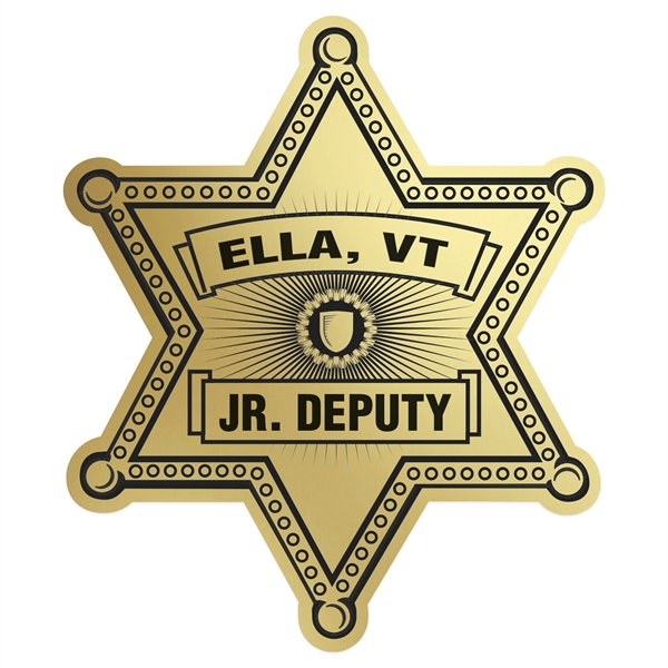 Sheriff Star Paper Lapel Sticker On Roll.... from ASI 56950 Gill Studios Inc / Gill-Line®