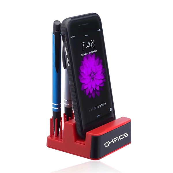 Plastic phone stand with lights that are activated when phone is... from ASI 39552 BEL Promo