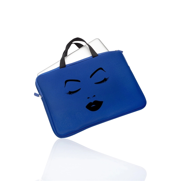 Neoprene laptop sleeve that fits devices up to 15"; features zipper... from ASI 39552 BEL Promo