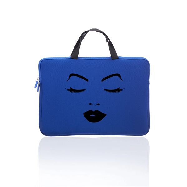 Neoprene laptop sleeve that fits devices up to 15"; features zipper... from ASI 39552 BEL Promo