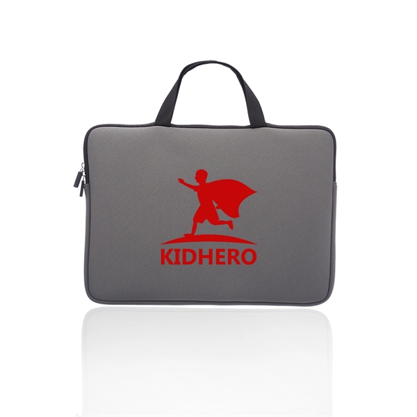 Neoprene laptop sleeve that fits devices up to 15"; features zipper... from ASI 39552 BEL Promo