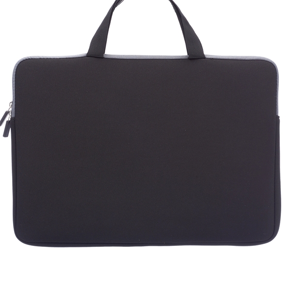 Neoprene laptop sleeve that fits devices up to 15"; features zipper... from ASI 39552 BEL Promo