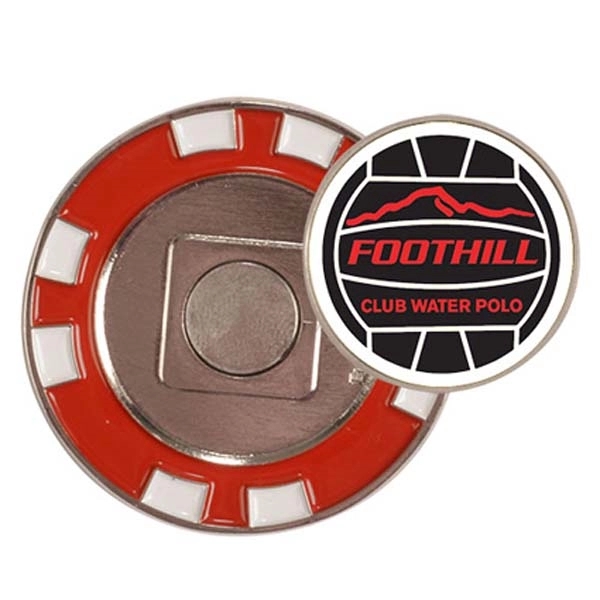 Poker chip protected by hard laminate cover with a removable ball... from ASI 66390 LarLu