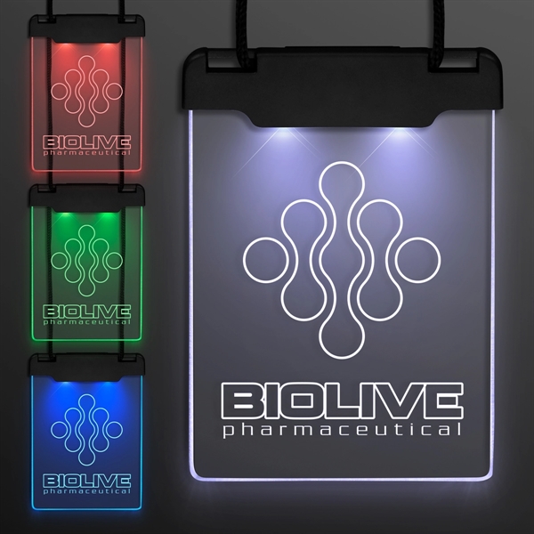 Laser Engraved - Space Glow Light Badge Necklace; Blank and Imprinted... from ASI 34194 ALightPromos