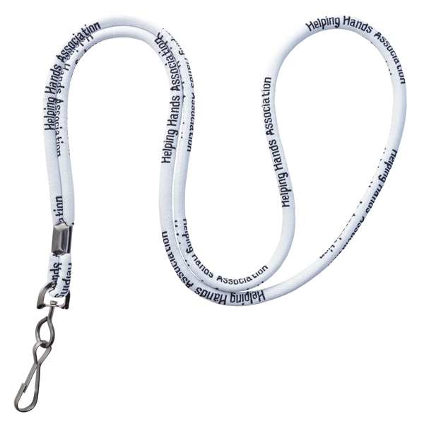 Round custom lanyards with a classic, professional look. Design is woven... from ASI 79898 Promovision / PROMOVISION