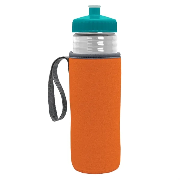 24 oz. Sports Bottle & Caddy - Push-Pull Lid... from ASI 40480 Koozie Group