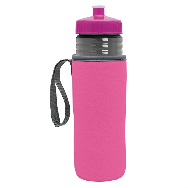 24 oz. Sports Bottle & Caddy - Push-Pull Lid... from ASI 40480 Koozie Group