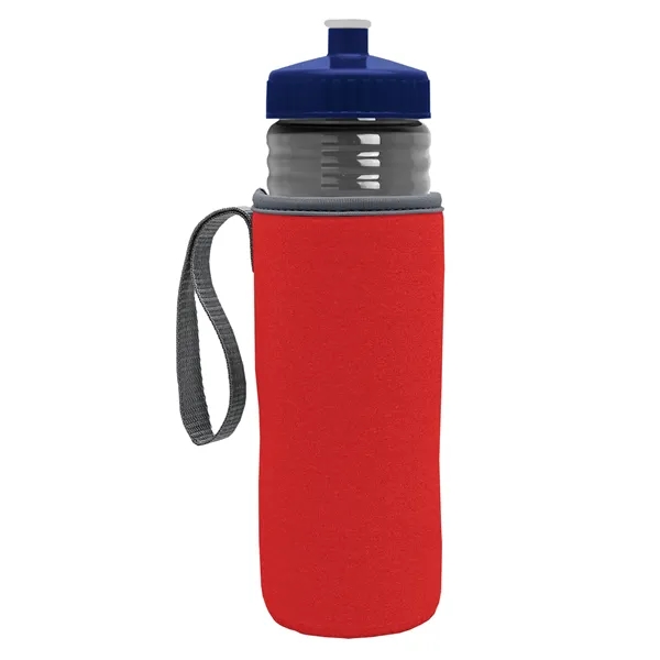 24 oz. Sports Bottle & Caddy - Push-Pull Lid... from ASI 40480 Koozie Group