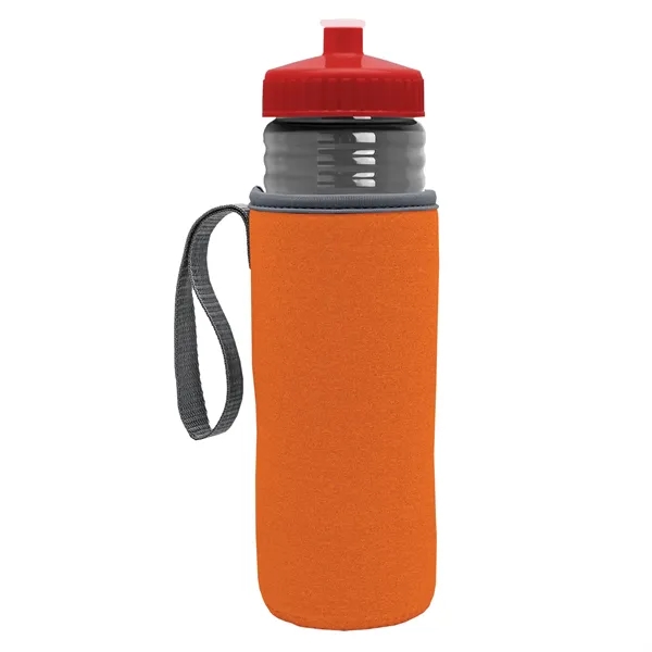 24 oz. Sports Bottle & Caddy - Push-Pull Lid... from ASI 40480 Koozie Group
