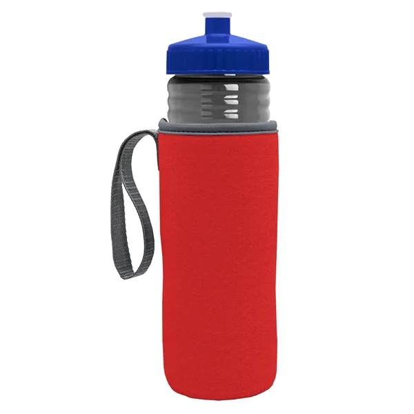 24 oz. Sports Bottle & Caddy - Push-Pull Lid... from ASI 40480 Koozie Group