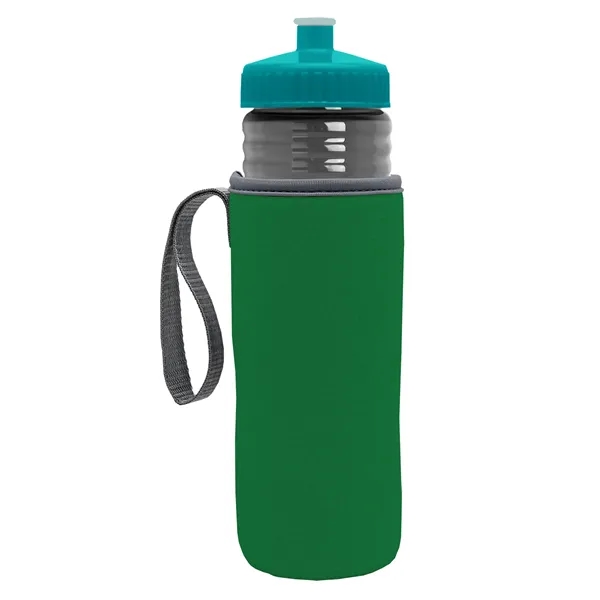 24 oz. Sports Bottle & Caddy - Push-Pull Lid... from ASI 40480 Koozie Group