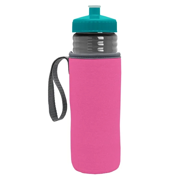 24 oz. Sports Bottle & Caddy - Push-Pull Lid... from ASI 40480 Koozie Group