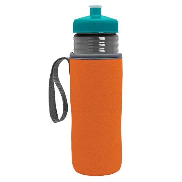 24 oz. Sports Bottle & Caddy - Push-Pull Lid... from ASI 40480 Koozie Group