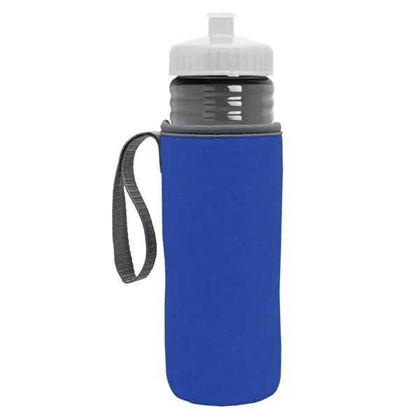 24 oz. Sports Bottle & Caddy - Push-Pull Lid... from ASI 40480 Koozie Group
