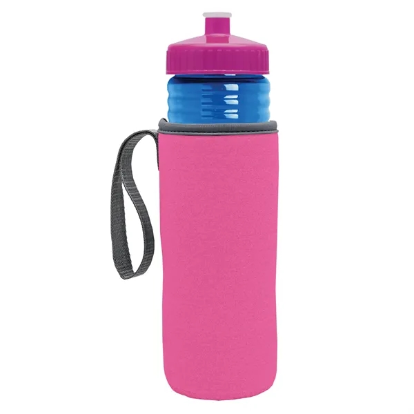 24 oz. Sports Bottle & Caddy - Push-Pull Lid... from ASI 40480 Koozie Group
