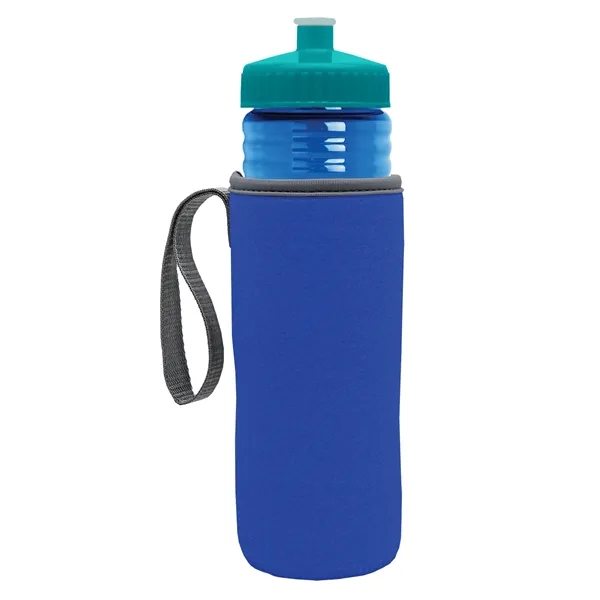24 oz. Sports Bottle & Caddy - Push-Pull Lid... from ASI 40480 Koozie Group