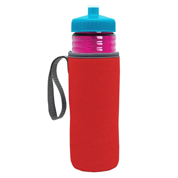 24 oz. Sports Bottle & Caddy - Push-Pull Lid... from ASI 40480 Koozie Group