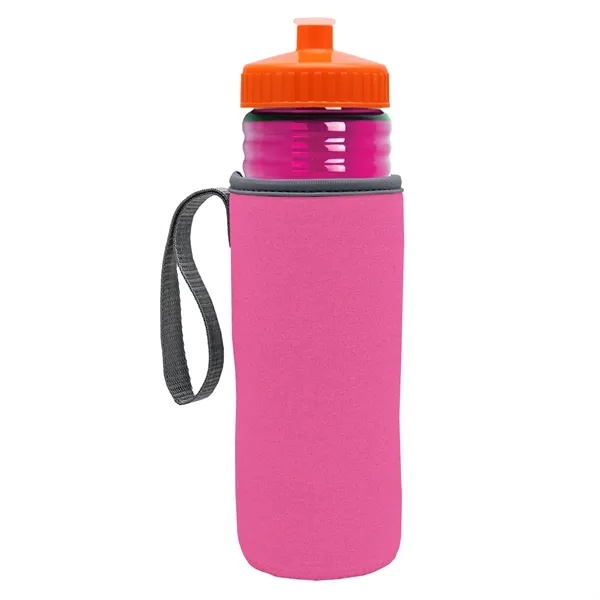 24 oz. Sports Bottle & Caddy - Push-Pull Lid... from ASI 40480 Koozie Group