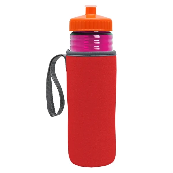24 oz. Sports Bottle & Caddy - Push-Pull Lid... from ASI 40480 Koozie Group