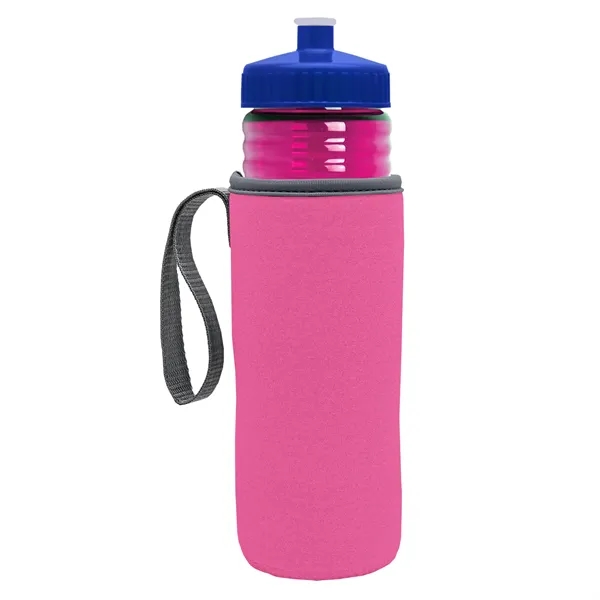 24 oz. Sports Bottle & Caddy - Push-Pull Lid... from ASI 40480 Koozie Group
