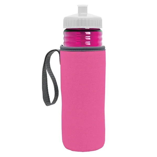 24 oz. Sports Bottle & Caddy - Push-Pull Lid... from ASI 40480 Koozie Group