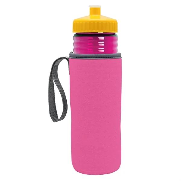 24 oz. Sports Bottle & Caddy - Push-Pull Lid... from ASI 40480 Koozie Group