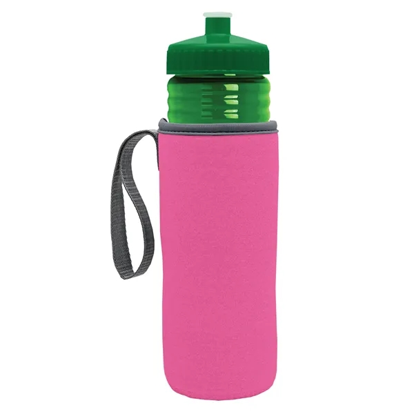 24 oz. Sports Bottle & Caddy - Push-Pull Lid... from ASI 40480 Koozie Group