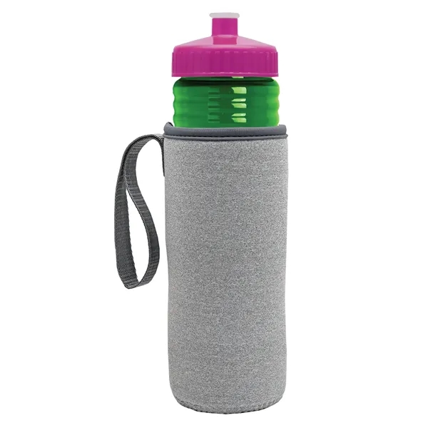 24 oz. Sports Bottle & Caddy - Push-Pull Lid... from ASI 40480 Koozie Group