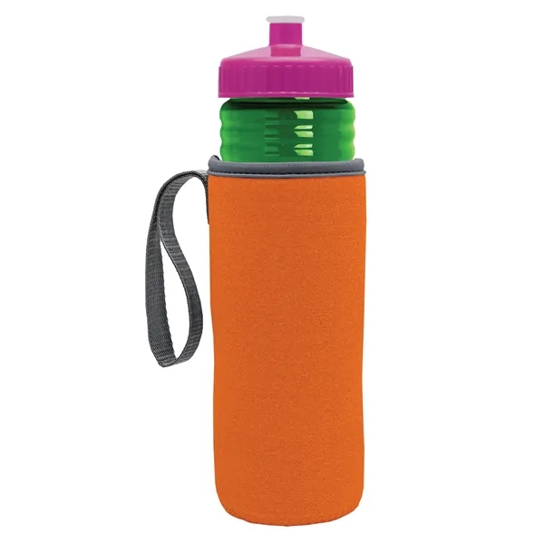 24 oz. Sports Bottle & Caddy - Push-Pull Lid... from ASI 40480 Koozie Group