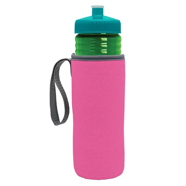 24 oz. Sports Bottle & Caddy - Push-Pull Lid... from ASI 40480 Koozie Group