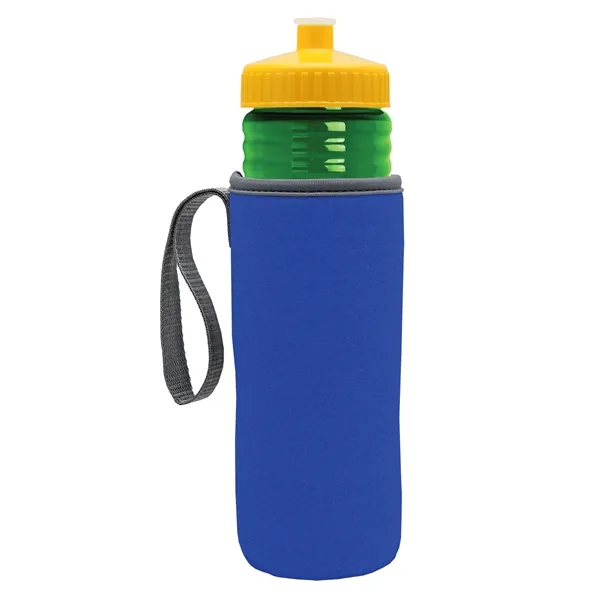 24 oz. Sports Bottle & Caddy - Push-Pull Lid... from ASI 40480 Koozie Group