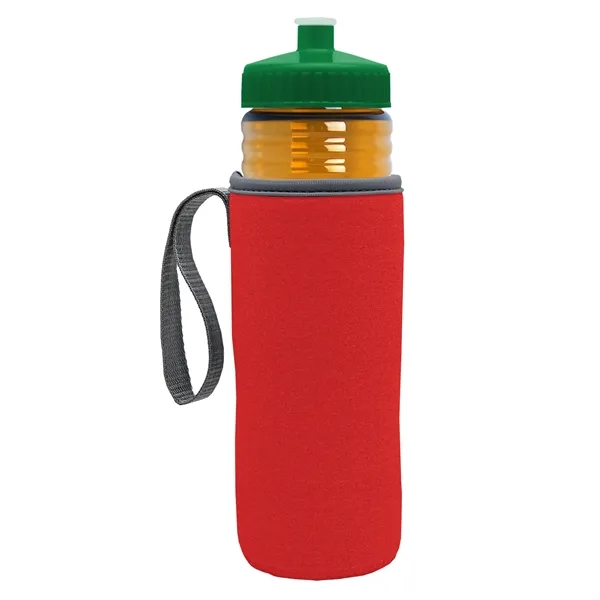 24 oz. Sports Bottle & Caddy - Push-Pull Lid... from ASI 40480 Koozie Group