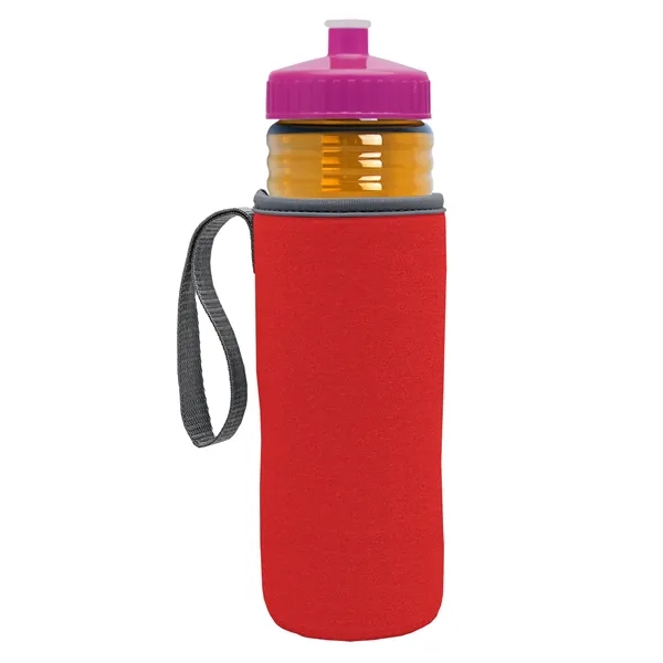 24 oz. Sports Bottle & Caddy - Push-Pull Lid... from ASI 40480 Koozie Group