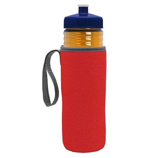 24 oz. Sports Bottle & Caddy - Push-Pull Lid... from ASI 40480 Koozie Group