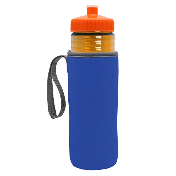 24 oz. Sports Bottle & Caddy - Push-Pull Lid... from ASI 40480 Koozie Group