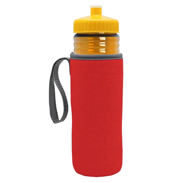 24 oz. Sports Bottle & Caddy - Push-Pull Lid... from ASI 40480 Koozie Group